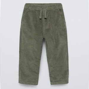 Zara Kids Olive Green Corduroy Joggers